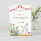 ラマお洒落デザートカボスフィエスタベビーシャワー サンキューカード (スタンド正面)