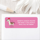 ラマかわいいおもしろいクリスマスホリデー ラベル (インサイチュ)