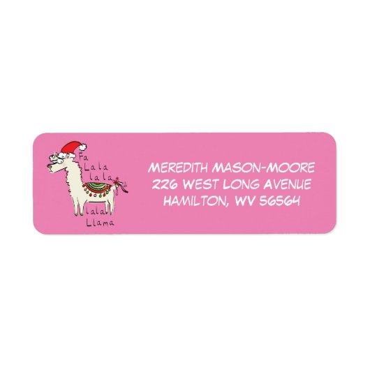 ラマかわいいおもしろいクリスマスホリデー ラベル (正面)