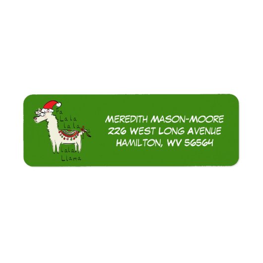 ラマかわいいおもしろいクリスマスホリデー ラベル (正面)