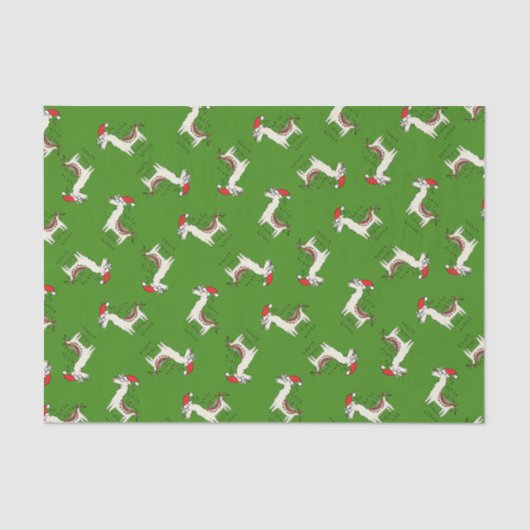 ラマかわいいおもしろいクリスマスホリデー 薄葉紙 (正面)
