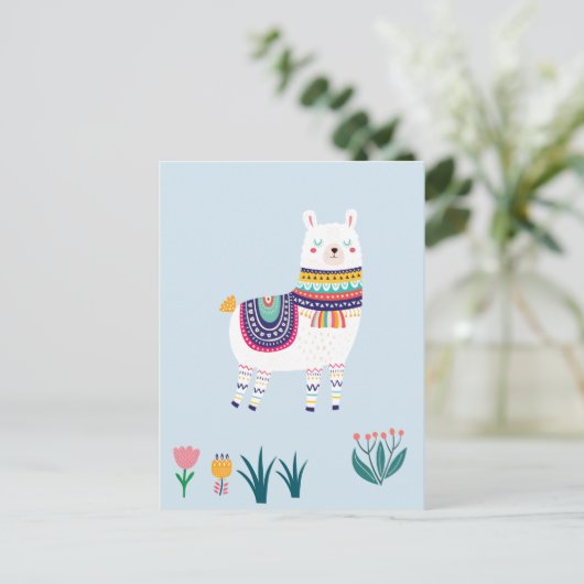 ラマかわいい ポストカード (スタンド正面)