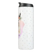 ラマかわいらしファームアニマルモノグラム野花 タンブラー (回転右)