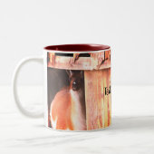 ラマかわいらしファームパーソナライズされた動物 ツートーンマグカップ (左)