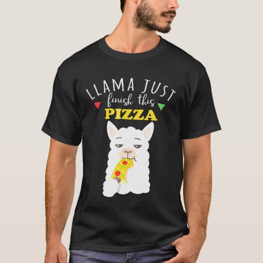 ラマがピザフードパンを仕上げる Tシャツ (正面)