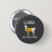 ラマが人を殺した面白いラマ 缶バッジ (正面&裏面)