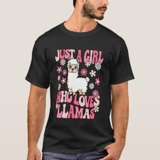 ラマが大好きな女の子 ラマ好きな女の子 キッズ Tシャツ