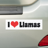 ラマが大好き バンパーステッカー (車上)