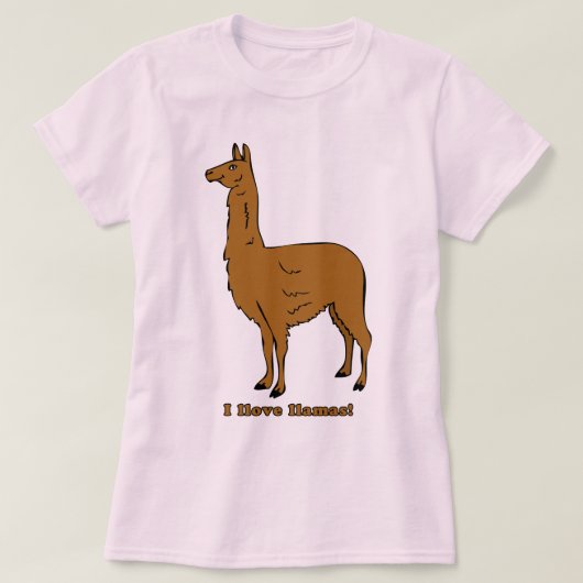 ラマが大好き！ Tシャツ (デザイン正面)