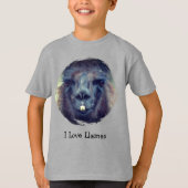 ラマが好きな牧場の動物 Tシャツ (正面)