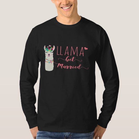 ラマが結婚する！花嫁の最後の独身パーティー Tシャツ (正面)