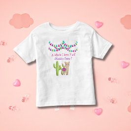ラマちゃんのお誕生日おめでとう ピンクとパープルのサボテンがいっぱい トドラーTシャツ