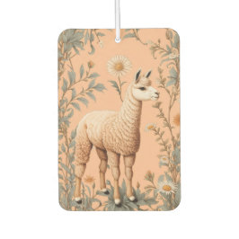 ラマとエレガントデイジーフラワーオンピーチ カーエアーフレッシュナー