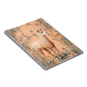 ラマとエレガントデイジーフラワーオンピーチ ノートブック (右側)