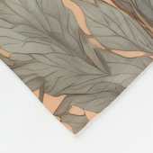 ラマとエレガントデイジーフラワーオンピーチ フリースブランケット (角)