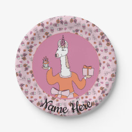 ラマとカップケーキ ペーパープレート