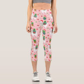 ラマとサクティクリスマスパターン カプリレギンス (正面)