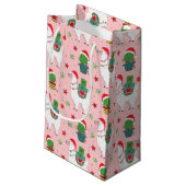ラマとサクティクリスマスパターン スモールペーパーバッグ (裏面アングル)