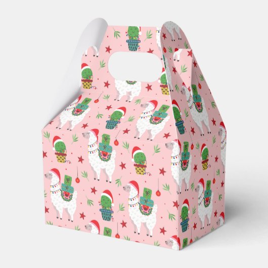 ラマとサクティクリスマスパターン フェイバーボックス (裏面サイド)