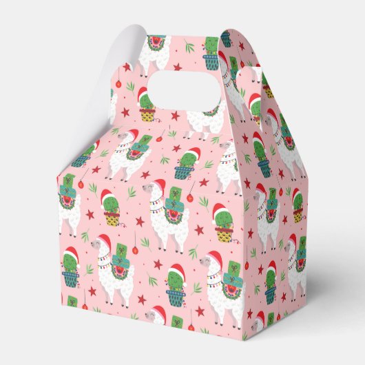 ラマとサクティクリスマスパターン フェイバーボックス (正面サイド)