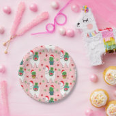 ラマとサクティクリスマスパターン ペーパープレート (パーティー)