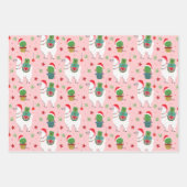 ラマとサクティクリスマスパターン ラッピングペーパーシート (正面3)