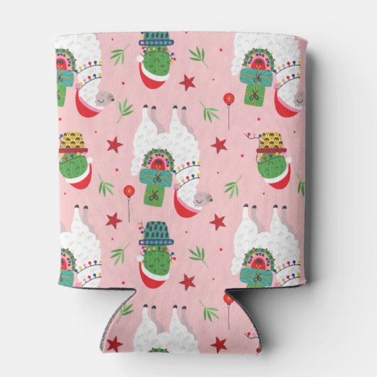 ラマとサクティクリスマスパターン 缶クーラー (裏面)