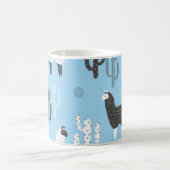 ラマとサボテンかわいい柄。 コーヒーマグカップ (中央)