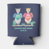 ラマとサボテンの水彩赤ちゃんシャワーカスタム 缶クーラー (正面)