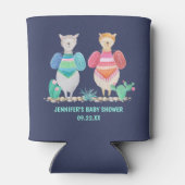 ラマとサボテンの水彩赤ちゃんシャワーカスタム 缶クーラー (裏面)