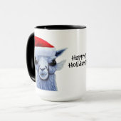 ラマとサンタハット マグカップ (正面左)