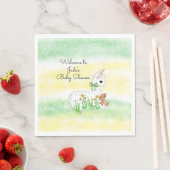 ラマとテディベアをテーマにしたベビーシャワー スタンダードランチョンナプキン (インサイチュ)