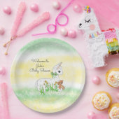 ラマとテディベアをテーマにしたベビーシャワー ペーパープレート (パーティー)