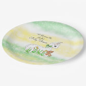 ラマとテディベアをテーマにしたベビーシャワー ペーパープレート (アングル)