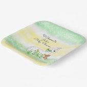 ラマとテディベアをテーマにしたベビーシャワー ペーパープレート (傾斜あり)