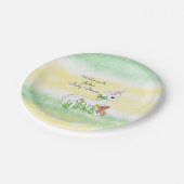 ラマとテディベアをテーマにしたベビーシャワー ペーパープレート (アングル)