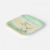 ラマとテディベアをテーマにしたベビーシャワー ペーパープレート (傾斜あり)