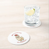 ラマとライトメリークリスマスハッピーホリデー ラウンドペーパーコースター (インサイチュ)