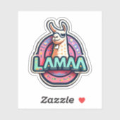 ラマとラ飾マのステッカーとの笑い シール (シート)