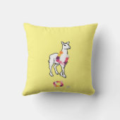 ラマと牡丹 クッション (裏面)