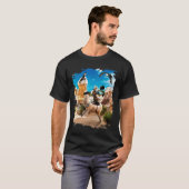 ラマに乗るネコ Tシャツ (正面フル)