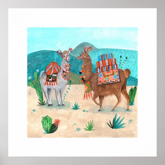 ラマのいる風景 ポスター (正面)