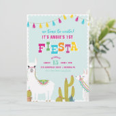 ラマのおもしろいのフェスタのアルパカの誕生日の招待状 招待状 (スタンド正面)