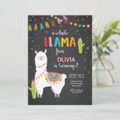 ラマのおもしろいの誕生日の招待のAlpaceの全サボテン 招待状 (スタンド正面)