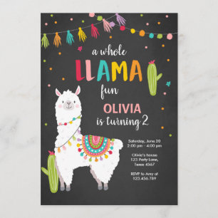 ラマのおもしろいの誕生日の招待のAlpaceの全サボテン 招待状