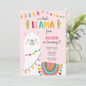 ラマのおもしろいの誕生日の招待のAlpaceの全フェスタ 招待状 (スタンド正面)