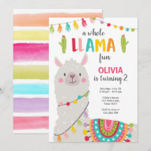 ラマのおもしろいの誕生日の招待のAlpaceの全フェスタ