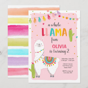 ラマのおもしろいの誕生日の招待のAlpaceの全フェスタ 招待状
