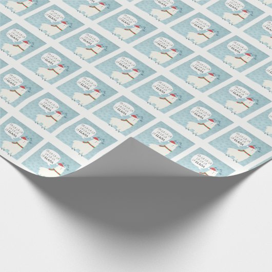 ラマのクリスマスの包装紙 ラッピングペーパー (角)