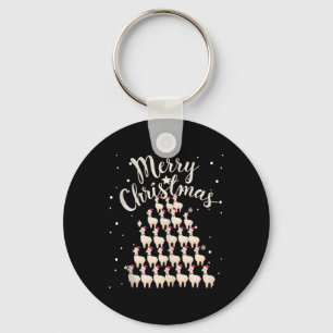 ラマのクリスマスツリーラマスのクリスマスツリータンクトップ1 キーホルダー